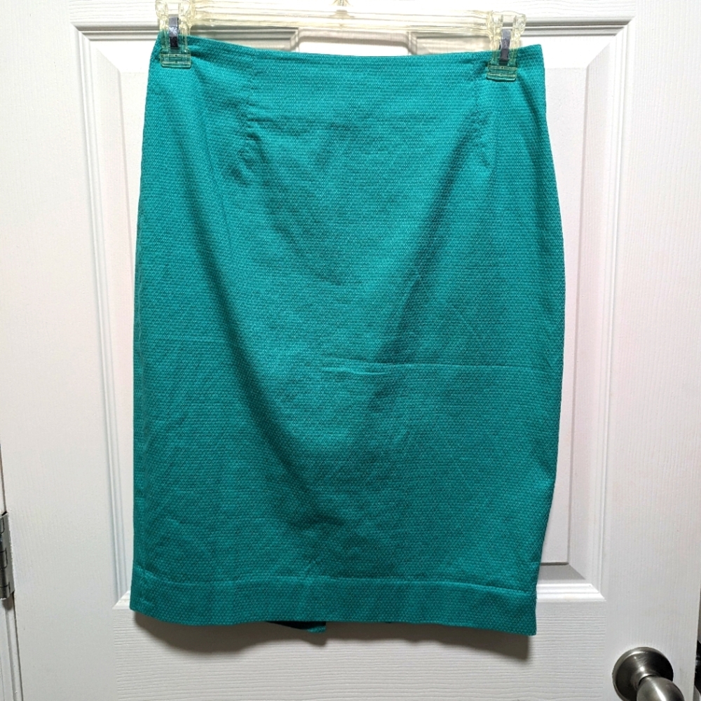 The Limited Textured Teal Pencil Skirt